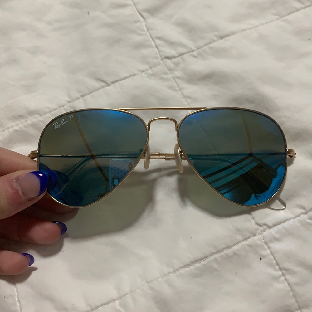 Size small aviator flash lenses ray ban sunglasses